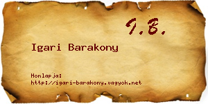 Igari Barakony névjegykártya
